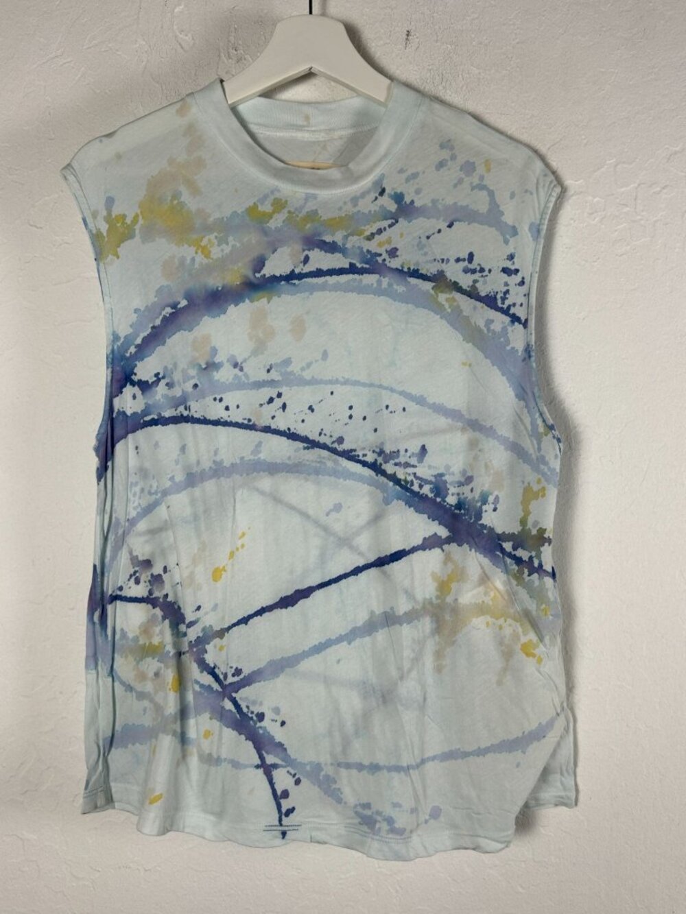 Raquel Allegra Women’s Size 2 Blue Tie-Dye Sleeveless Cotton Tank Top Casual